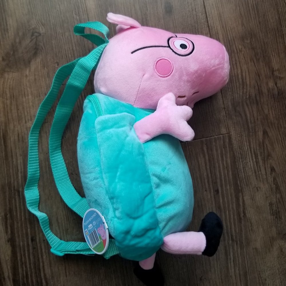 Peppa Pig Plush Backpack - Daddy Pig